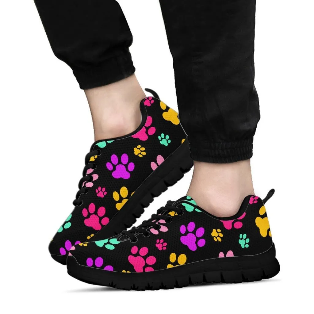 Rainbow Paw Prints - Women's Sneakers