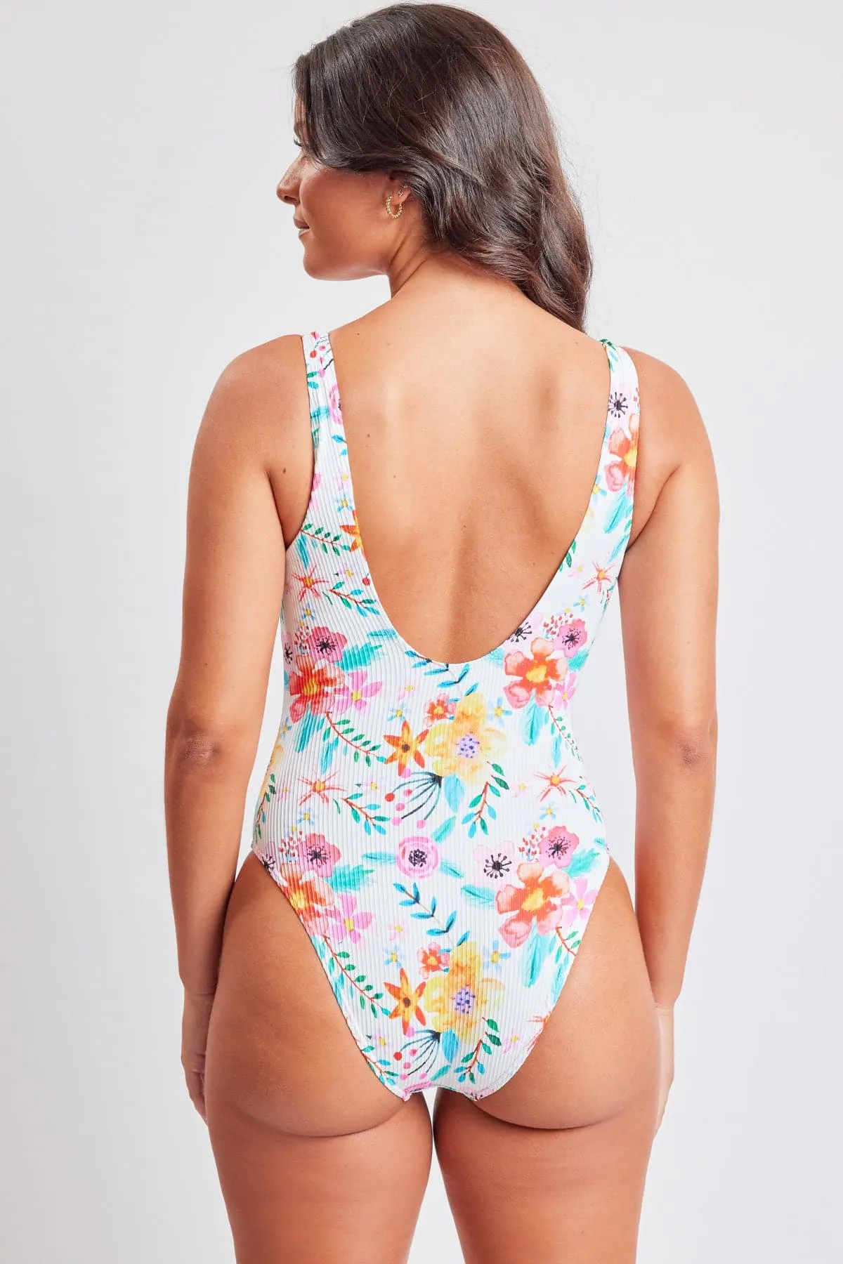 Rays N’ Waves Zip Up One Piece Swimsuit