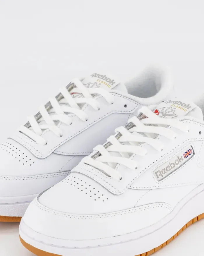 REEBOK WOMENS CLUB C DOUBLE - WHITE/GUM