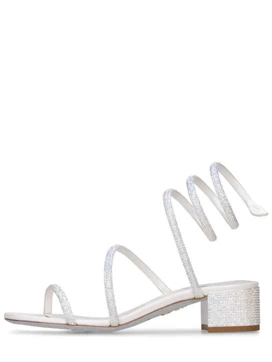 René Caovilla   35mm Embellished satin sandals 