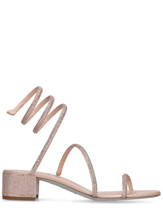 René Caovilla   35mm Embellished satin sandals 