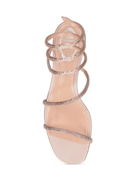 René Caovilla   35mm Embellished satin sandals 