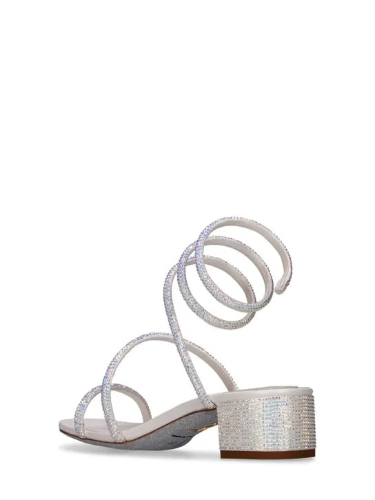 René Caovilla   35mm Embellished satin sandals 