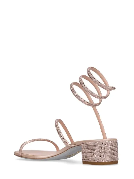 René Caovilla   35mm Embellished satin sandals 