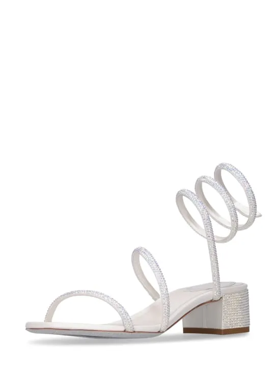 René Caovilla   35mm Embellished satin sandals 