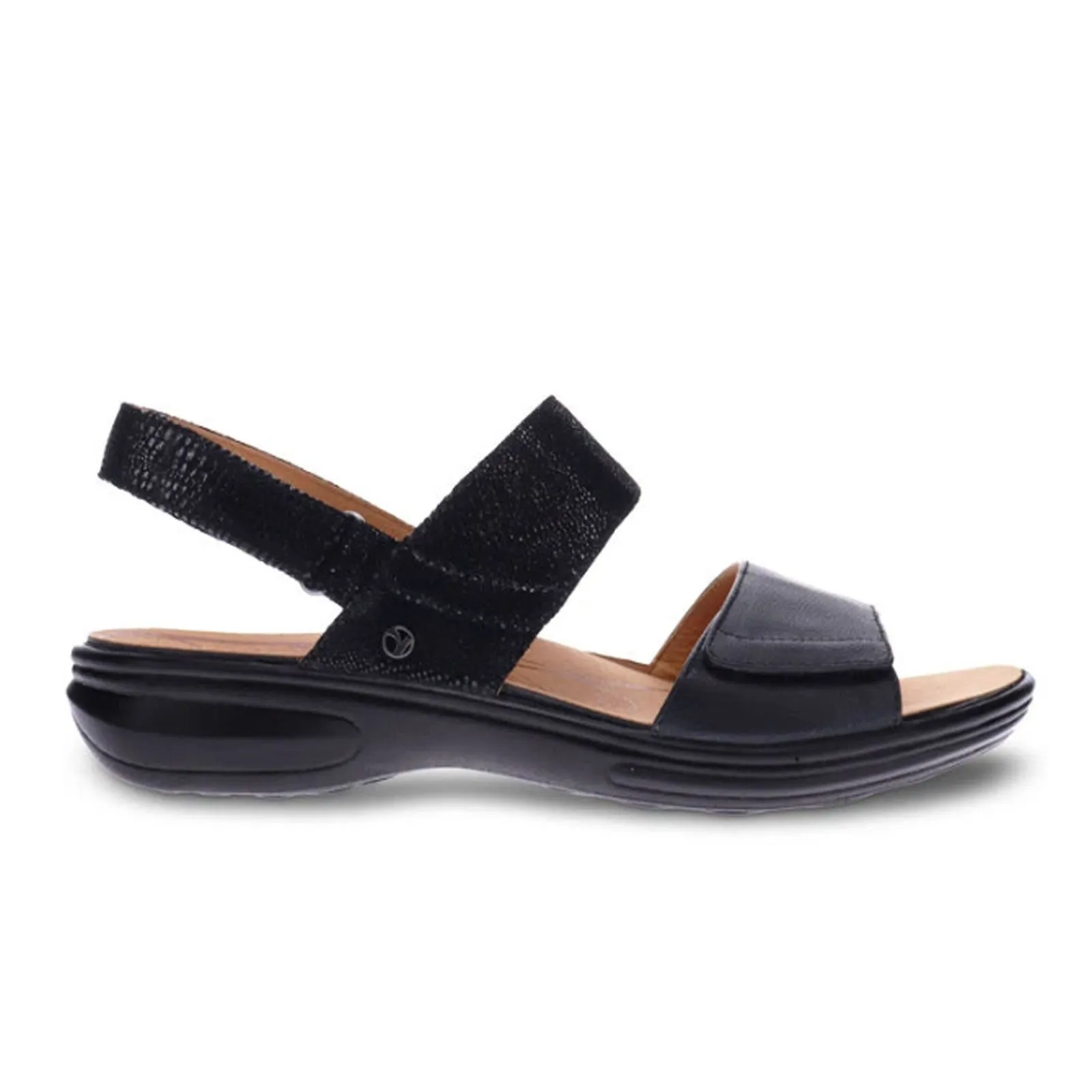 Revere Como Backstrap Sandal (Women) - Black/Black Lizard