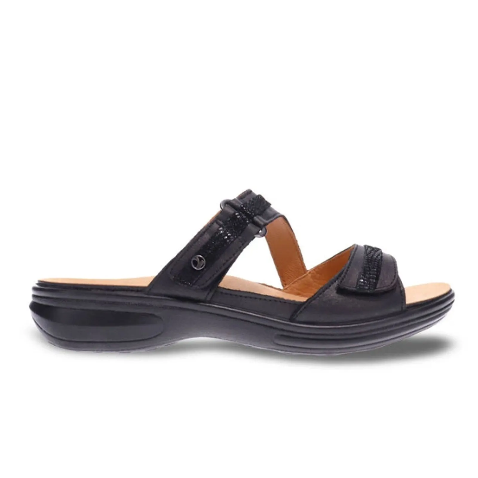 Revere Rio Slide Sandal (Women) - Onyx/Black Lizard