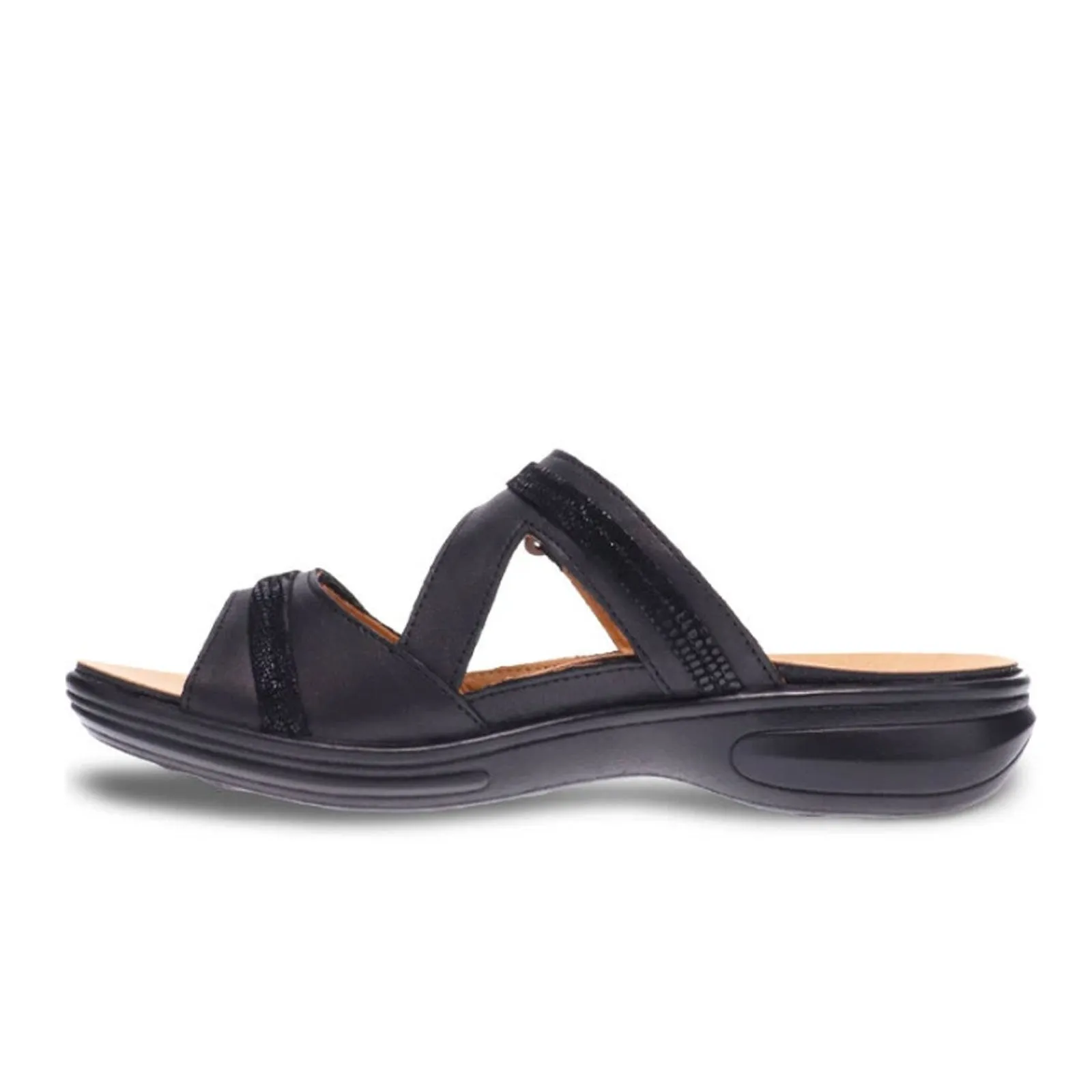 Revere Rio Slide Sandal (Women) - Onyx/Black Lizard