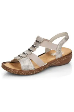 Rieker ladies sandal 62850 90 in metallic