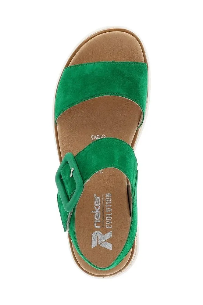 Rieker ladies sandals W0800-52 In green