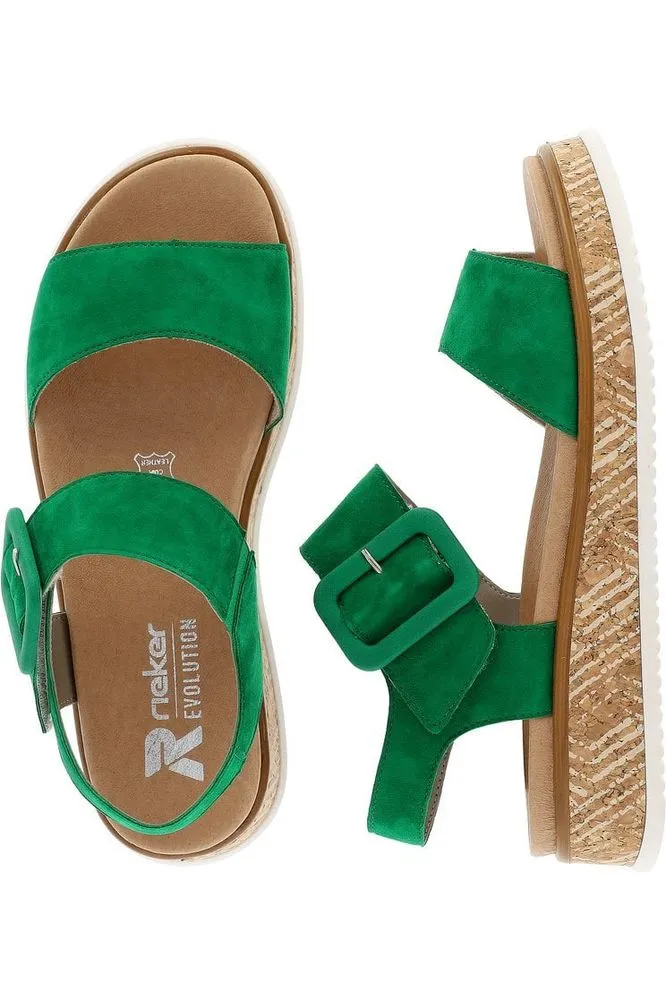 Rieker ladies sandals W0800-52 In green