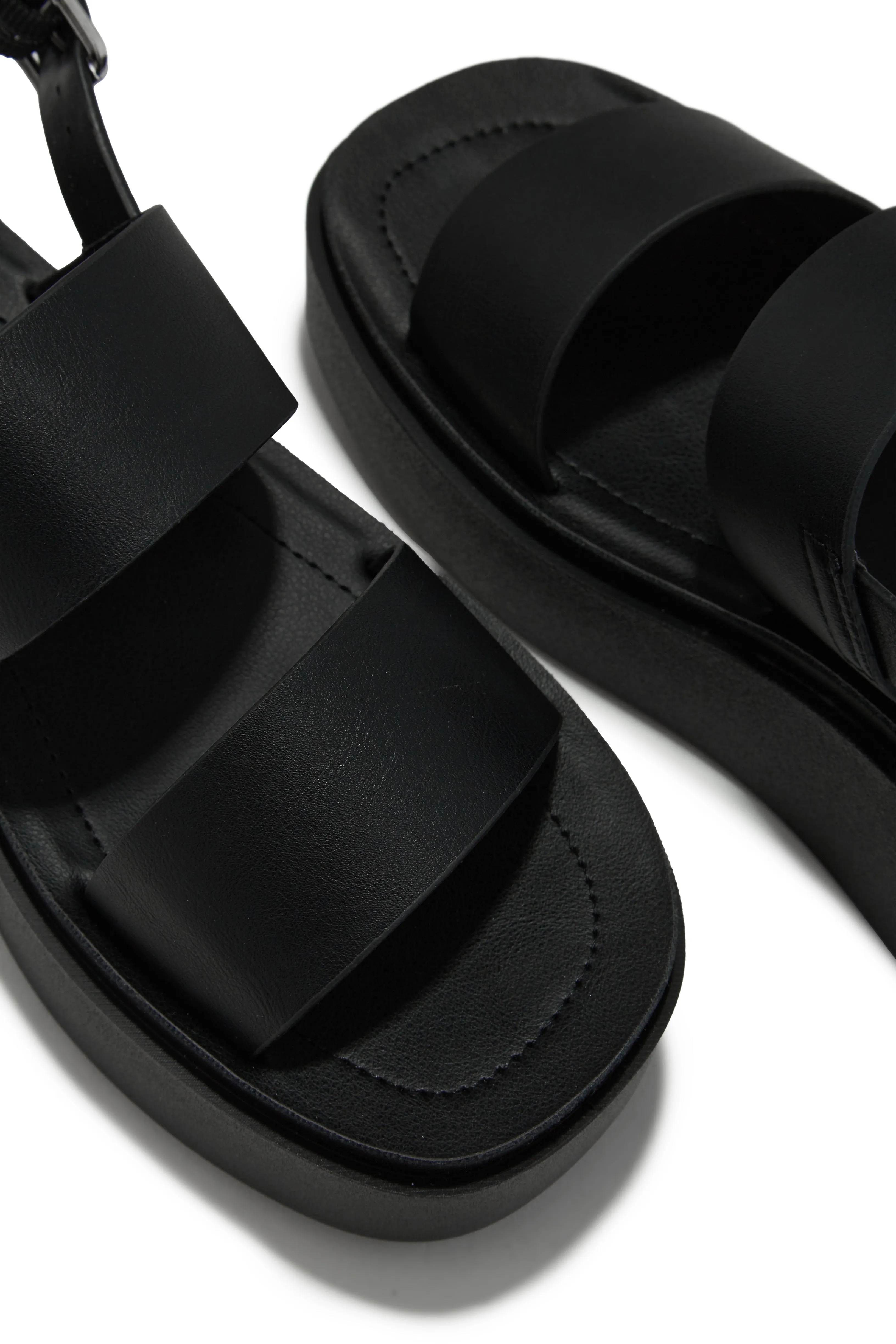 Samina Platform Sandals - Black