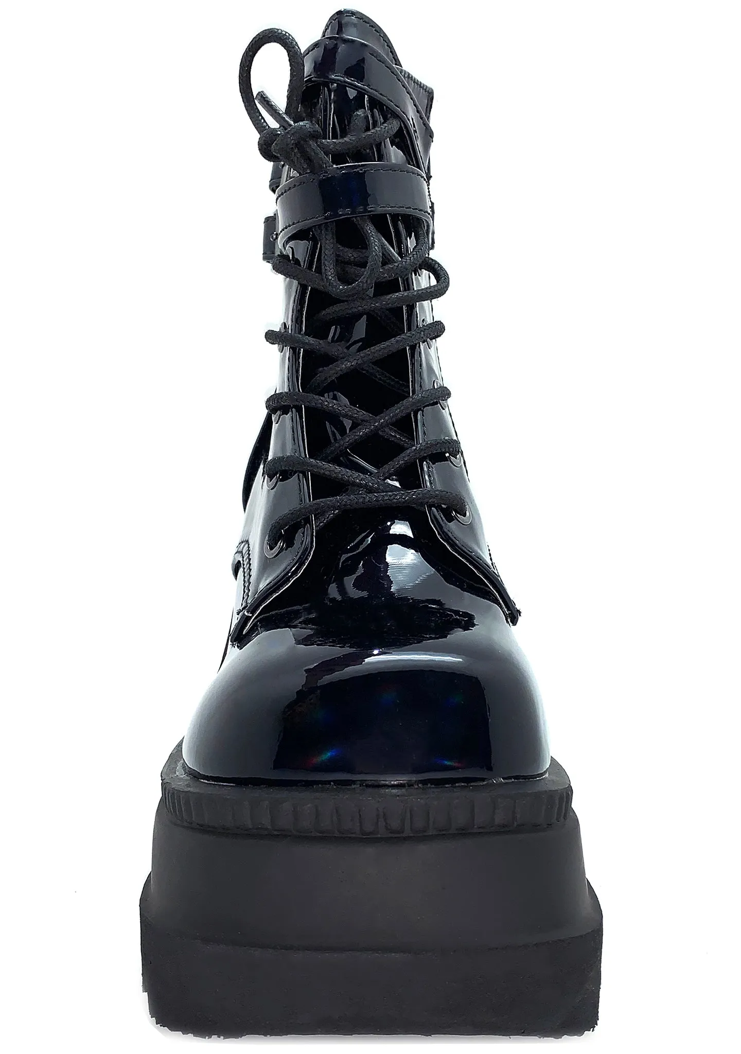 SHAKER 52 Hologram Black Platform Boots