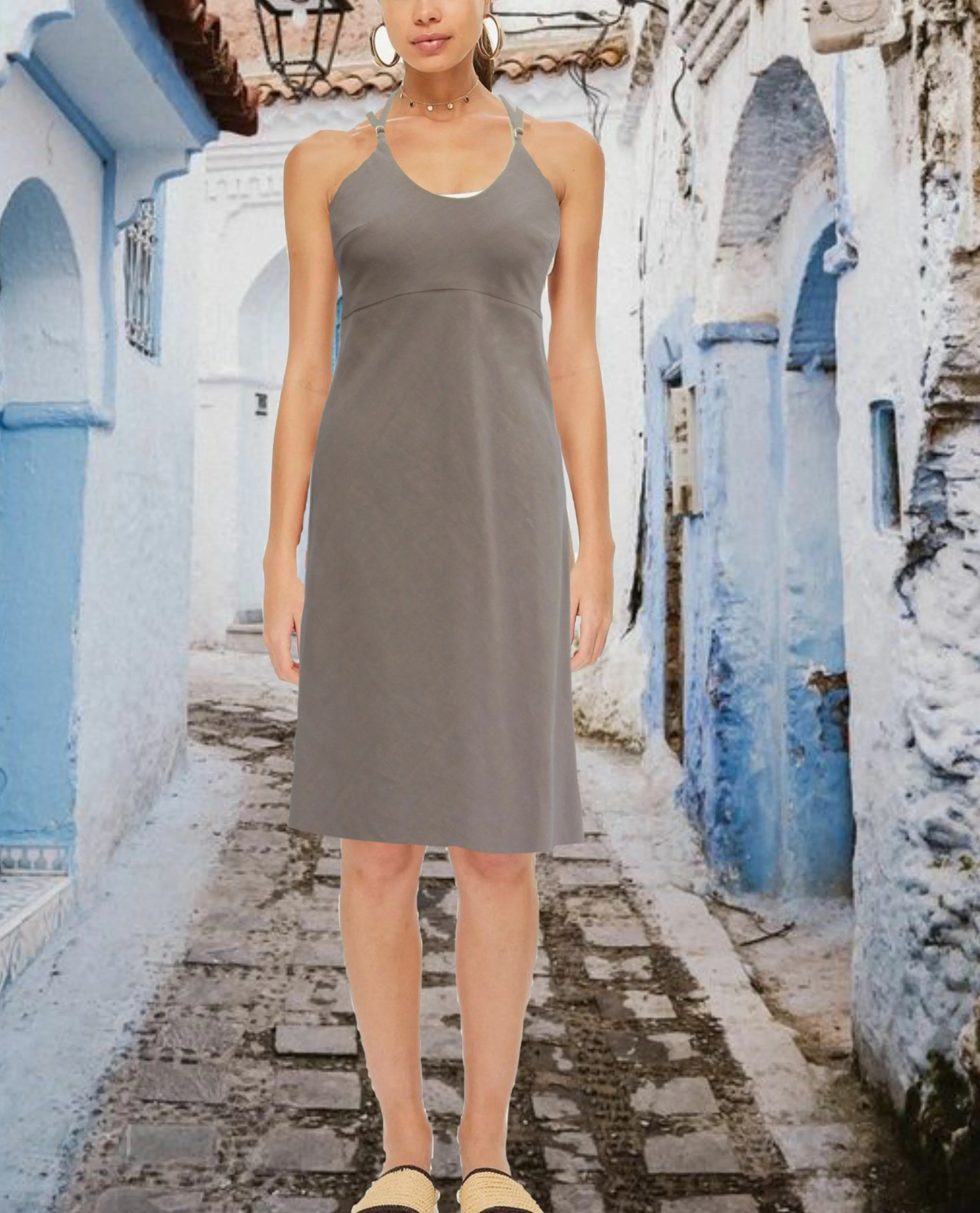 strapless  linnen jurk, strapless linen summer dress