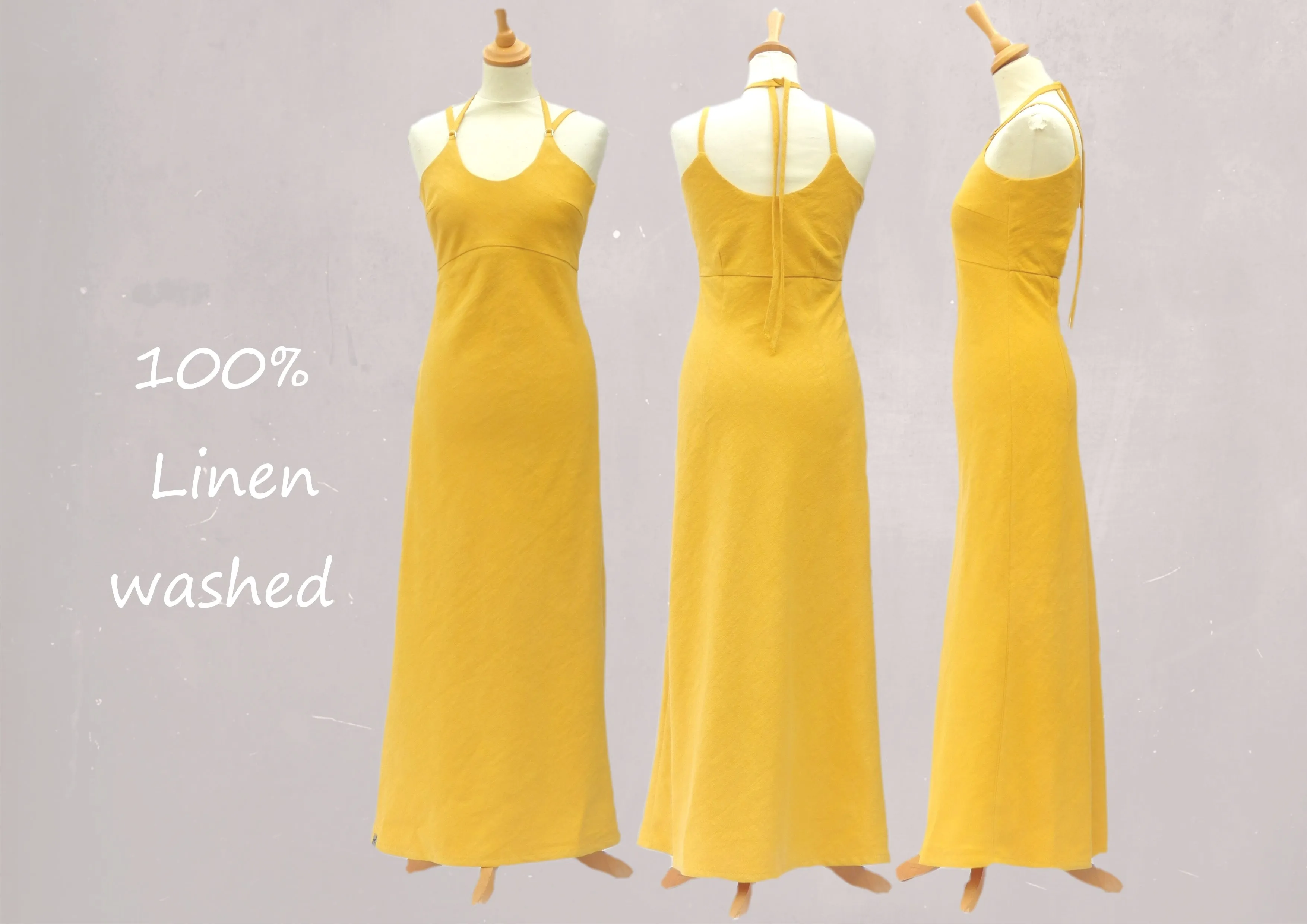 Strapless  linnen maxi jurk, Strapless linen summer dress