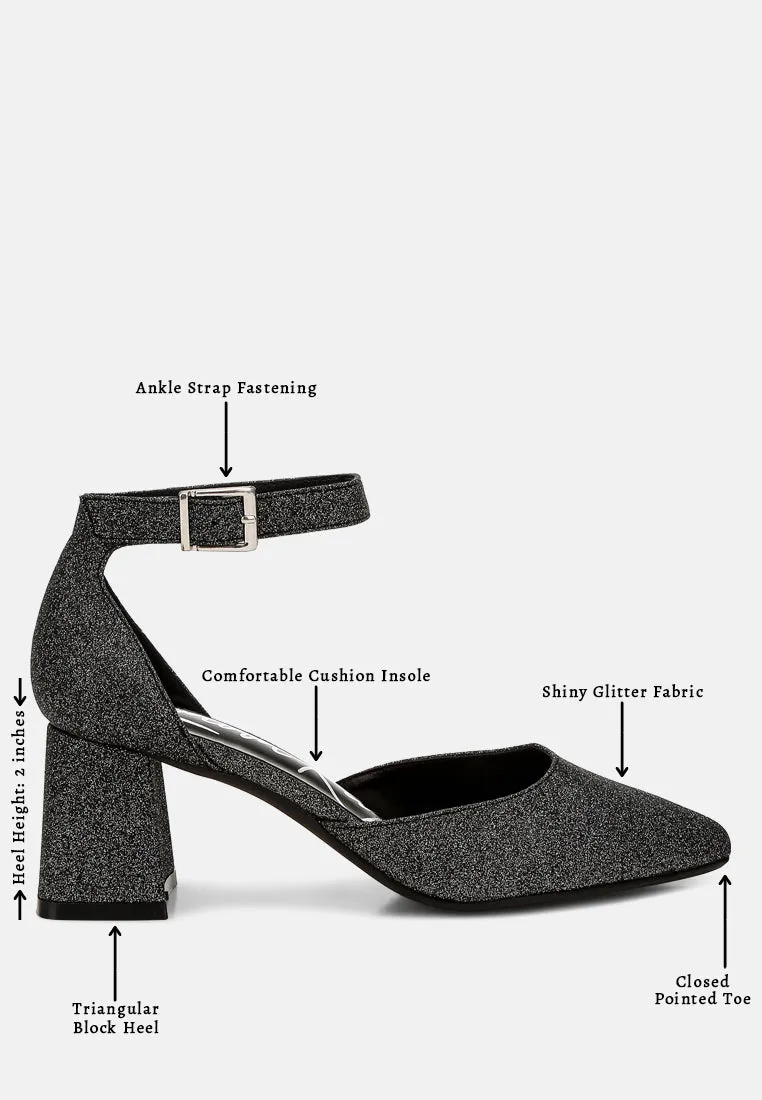 Taznia Glitter Block Heel Sandals