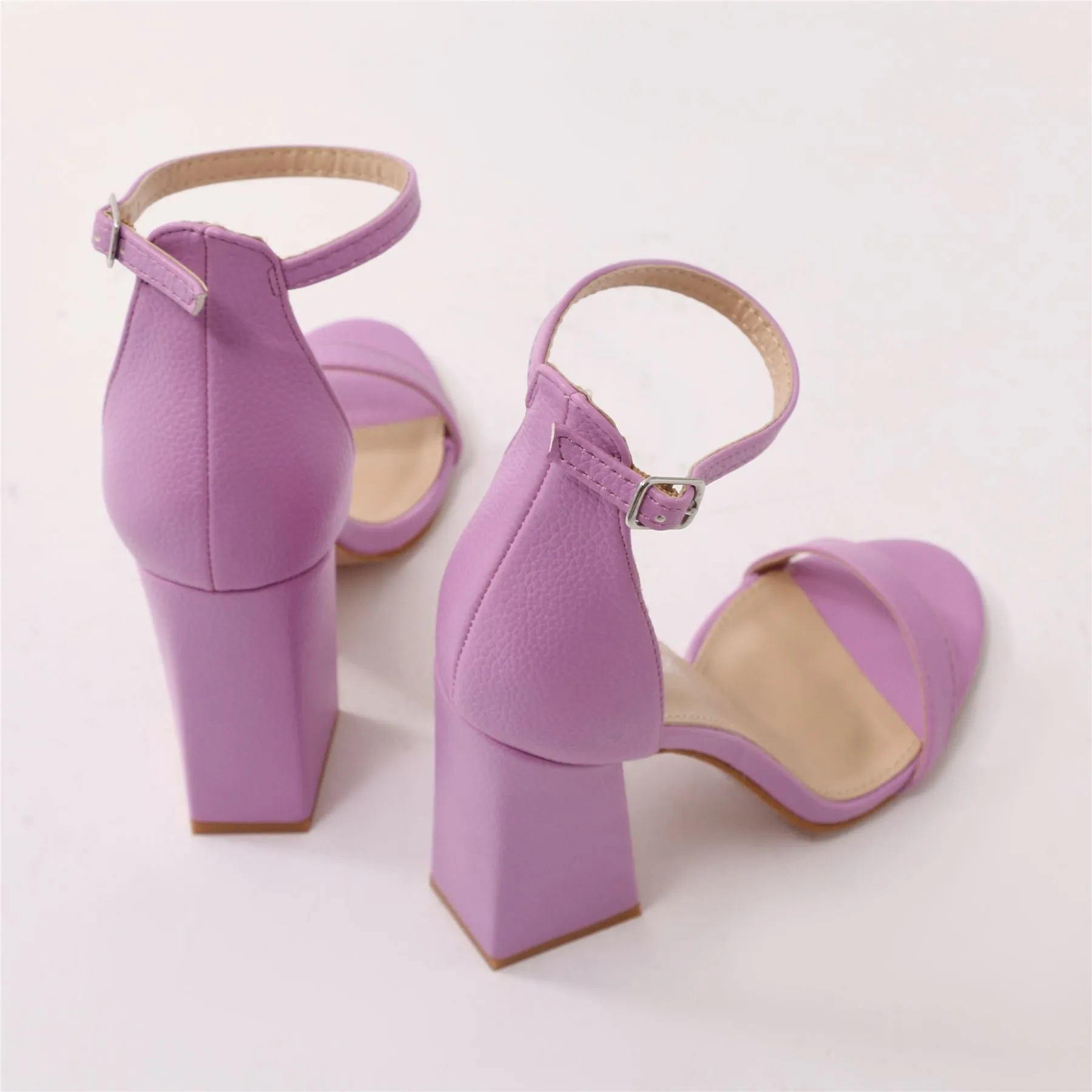 Tess Block Heels in Lilac