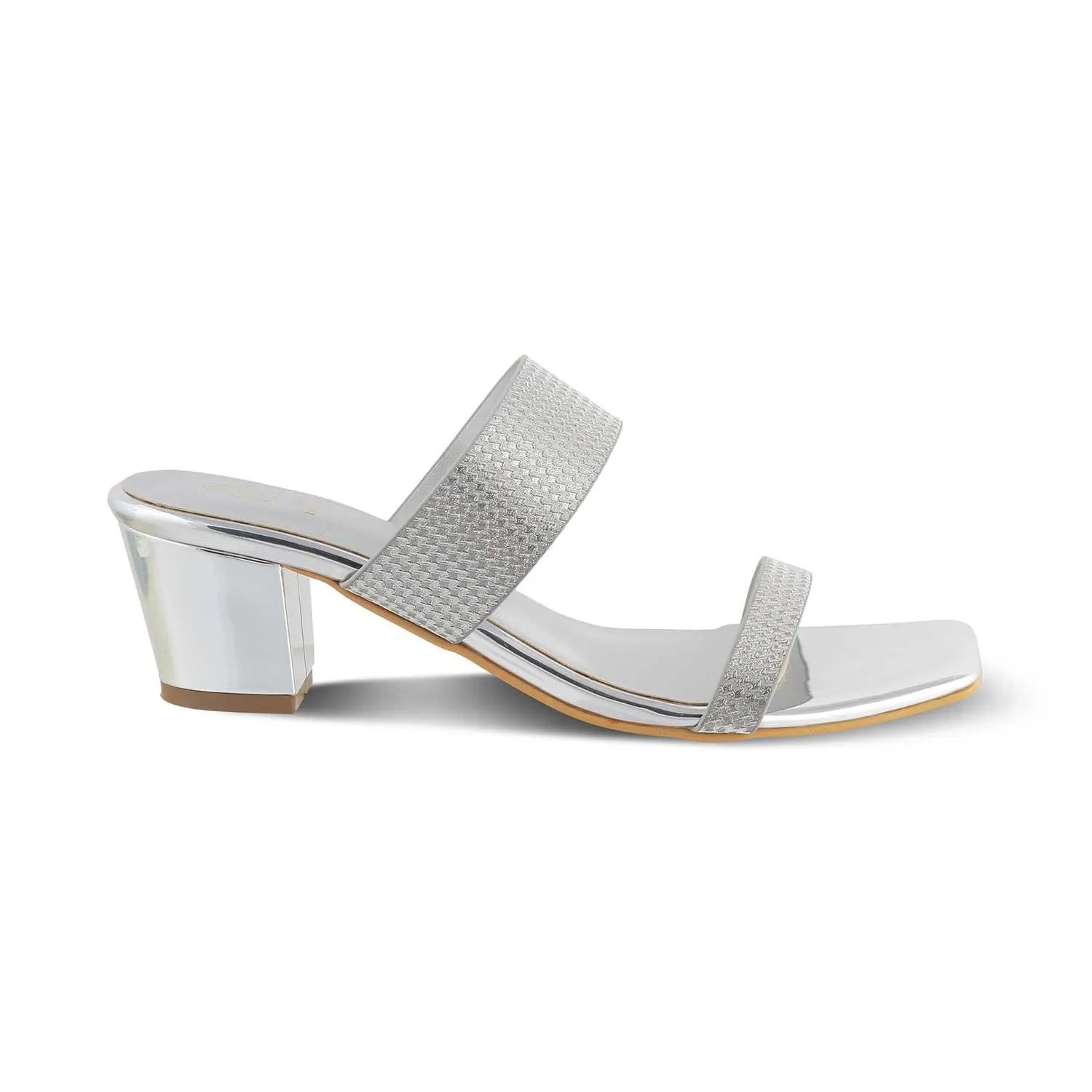 The Cos Silver Women's Dress Block Heel Sandals Tresmode