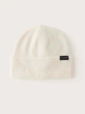 The Merino Wool Beanie in Ivory Cream