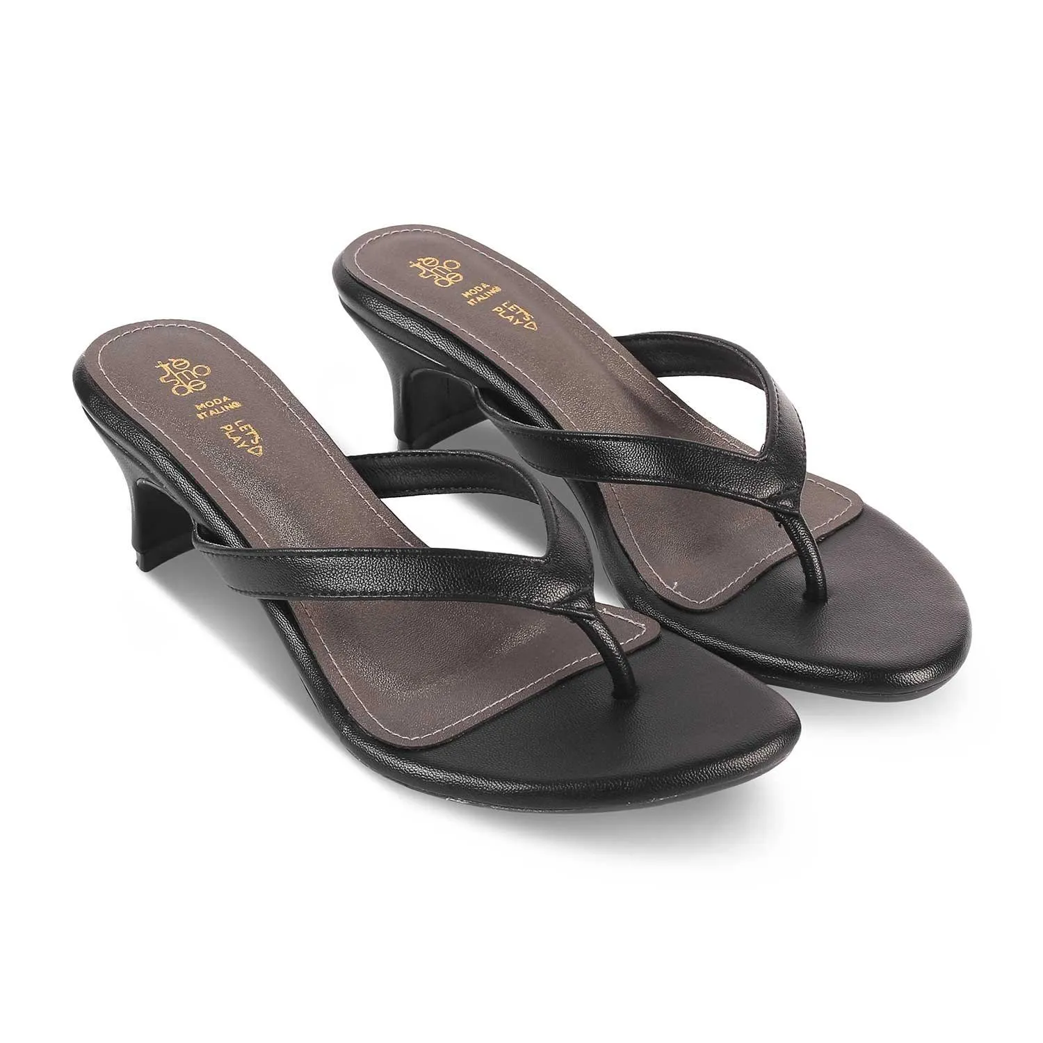 The Puglia Black Women's Dress Heel Sandals Tresmode