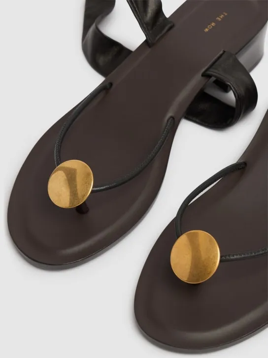 The Row   65mm Cord leather sandals 