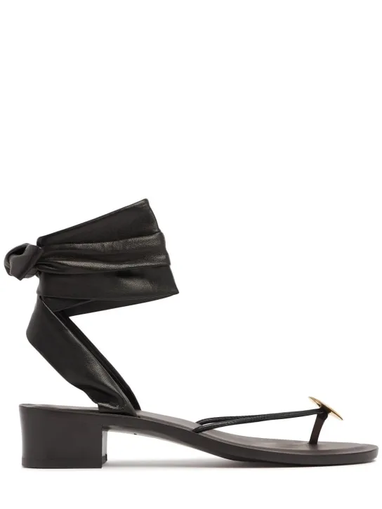 The Row   65mm Cord leather sandals 