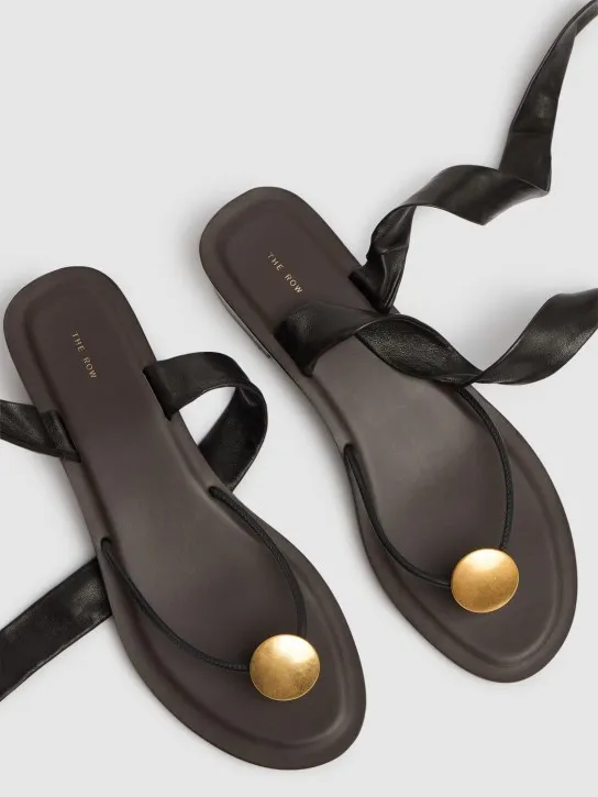 The Row   65mm Cord leather sandals 