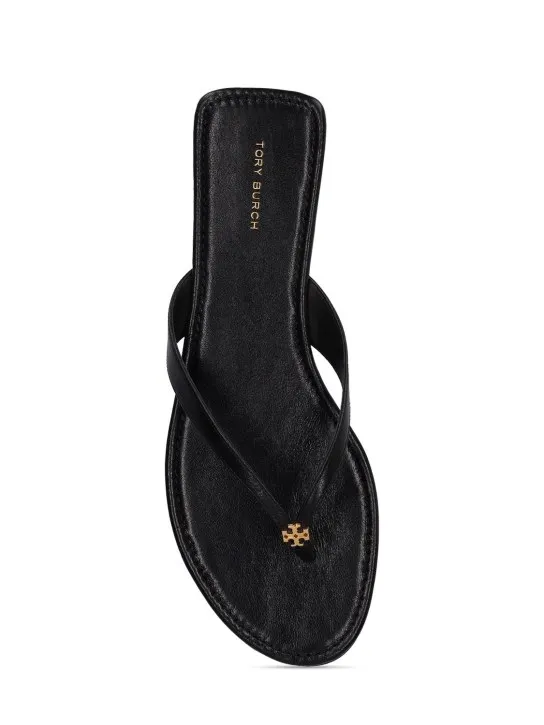 Tory Burch   10mm Simple logo leather thong sandals 