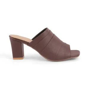 Tresmode Coco Brown Women's Dress Block Heel Sandals