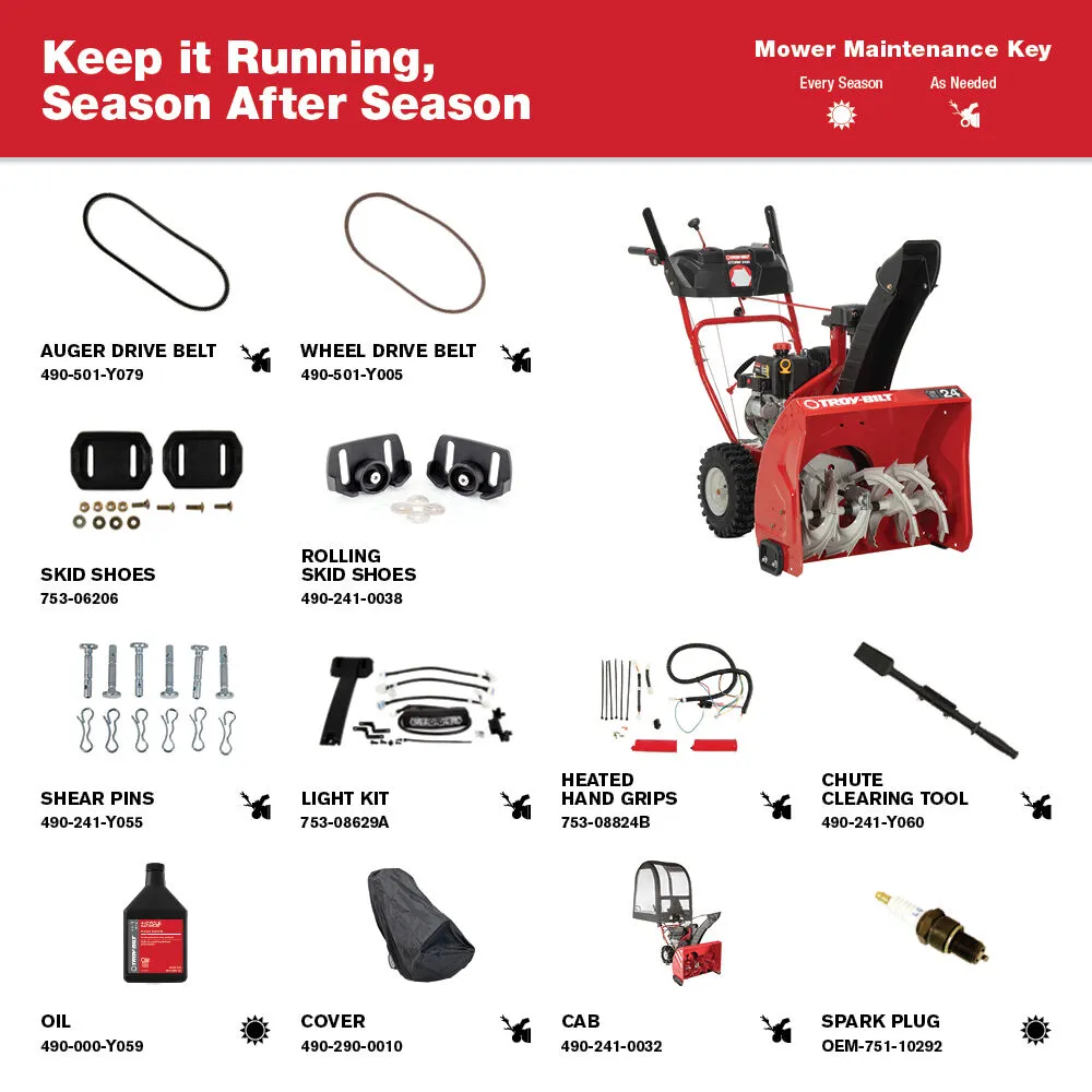 Troy-Bilt 24" Two-Stage Storm 2420 Snow Blower (31AS6KN2B23)