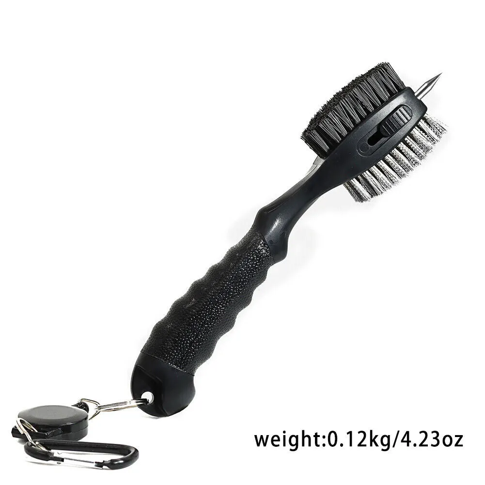 US 2-4 Pcs Golf Club Brush Groove Cleaner Tool 2 Sided With Retractable Zip line