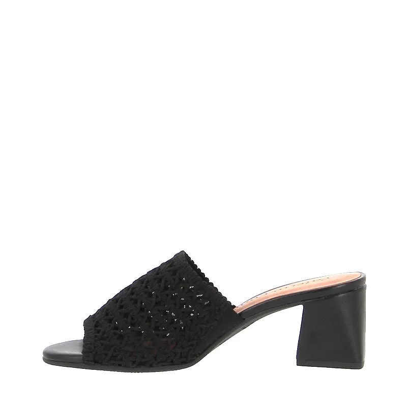 Valerio Conte 457004 Black Heeled Slide