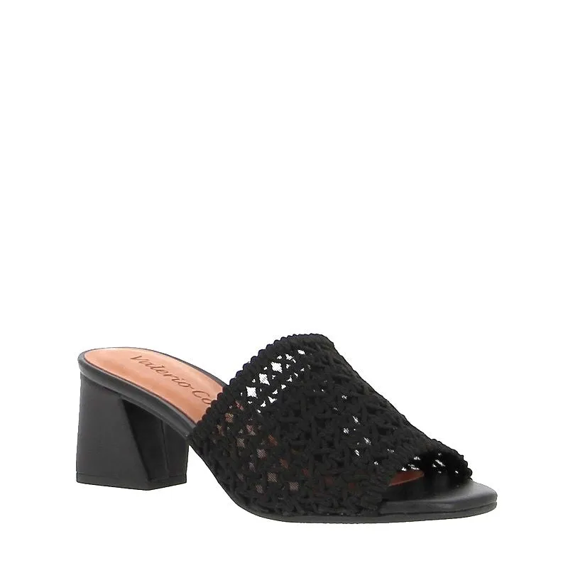 Valerio Conte 457004 Black Heeled Slide