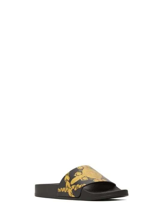 Versace   Baroque print rubber slide sandals 