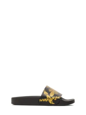 Versace   Baroque print rubber slide sandals 