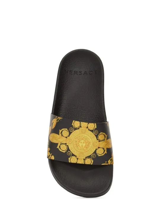 Versace   Baroque print rubber slide sandals 