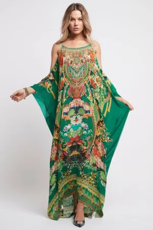 VS-MIH014 - COLD SHOULDER LONG KAFTAN - MAKE IT HAPPEN