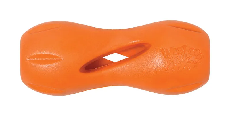 West Paw 8000384 Zogo flex Orange Quasi Synthetic Rubber Dog Treat Toy