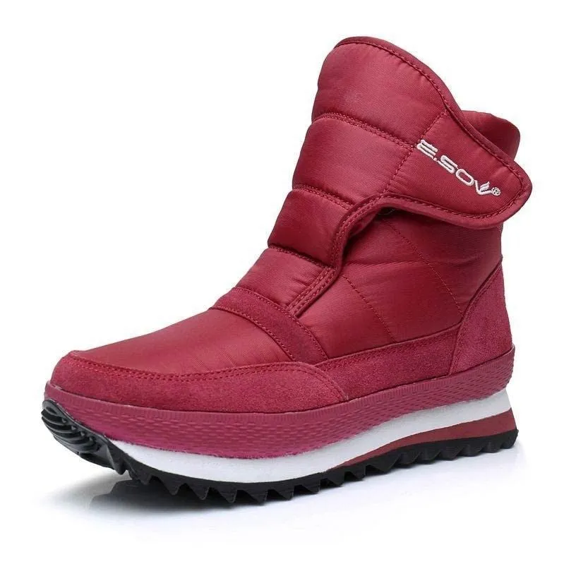 Winter Waterproof Super Warm Ankle Snow Boots with Low Heel for Women