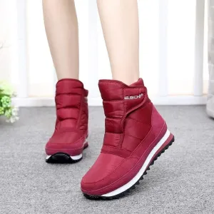 Winter Waterproof Super Warm Ankle Snow Boots with Low Heel for Women