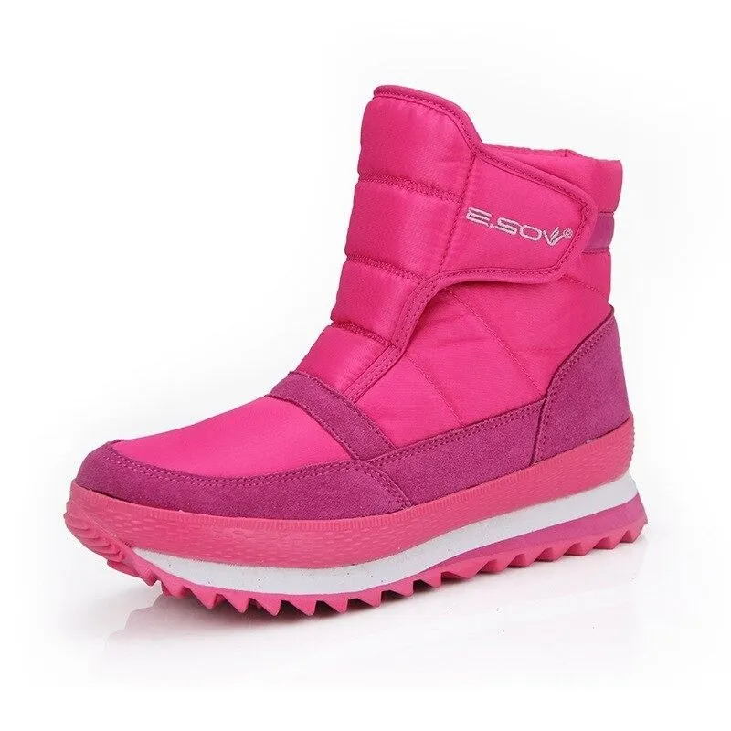 Winter Waterproof Super Warm Ankle Snow Boots with Low Heel for Women