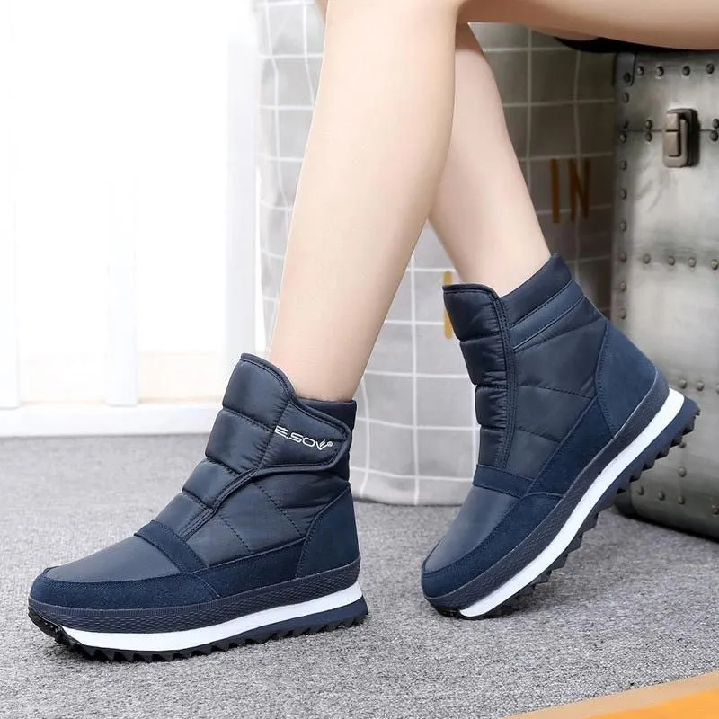 Winter Waterproof Super Warm Ankle Snow Boots with Low Heel for Women