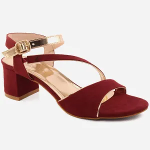 Women "ADIEU" Block Heel Sandals