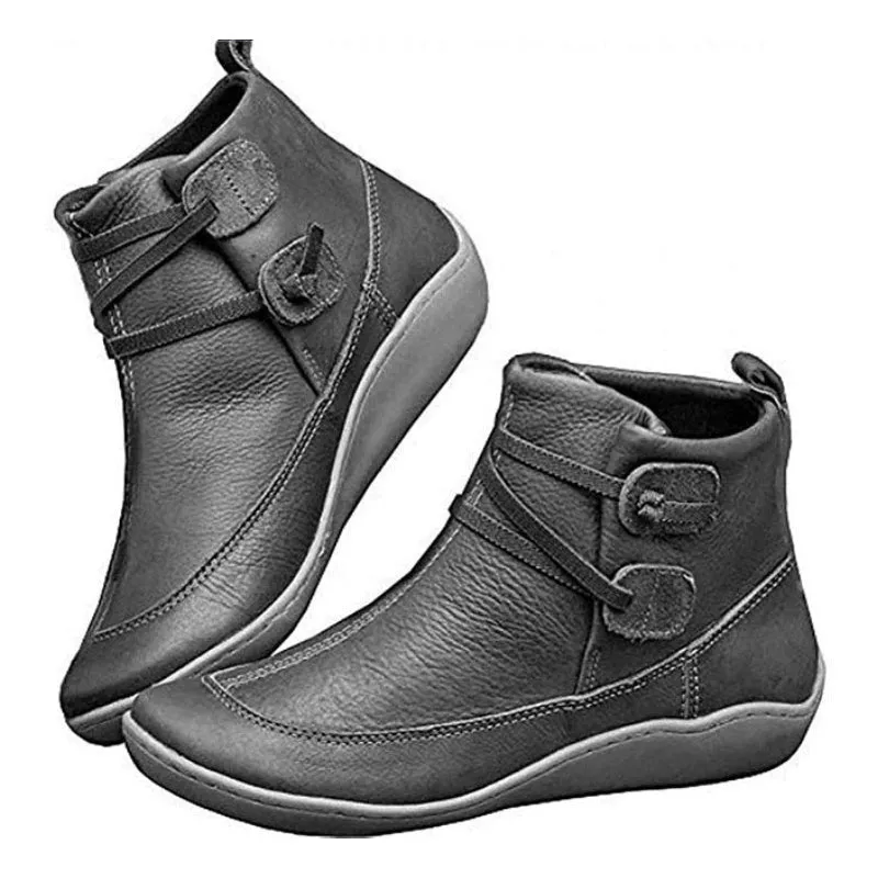 Women Snow Ankle Boots Leather Winter Shoes