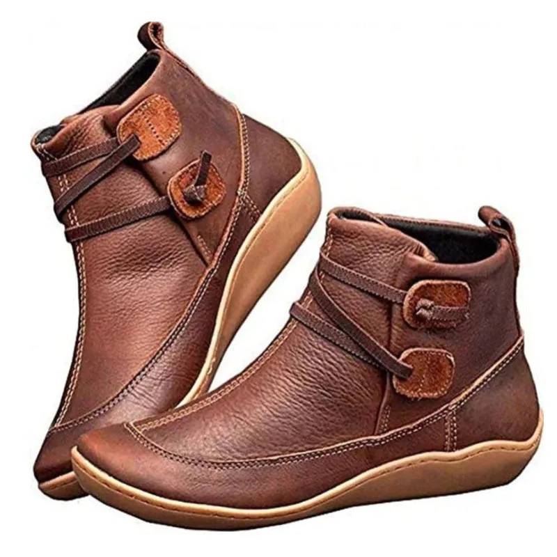 Women Snow Ankle Boots Leather Winter Shoes