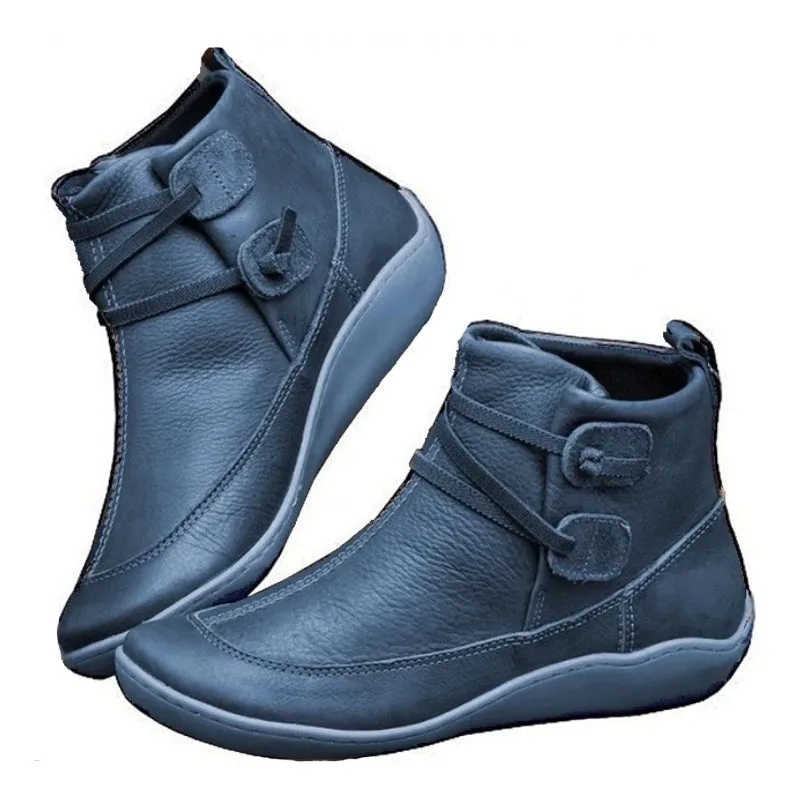 Women Snow Ankle Boots Leather Winter Shoes