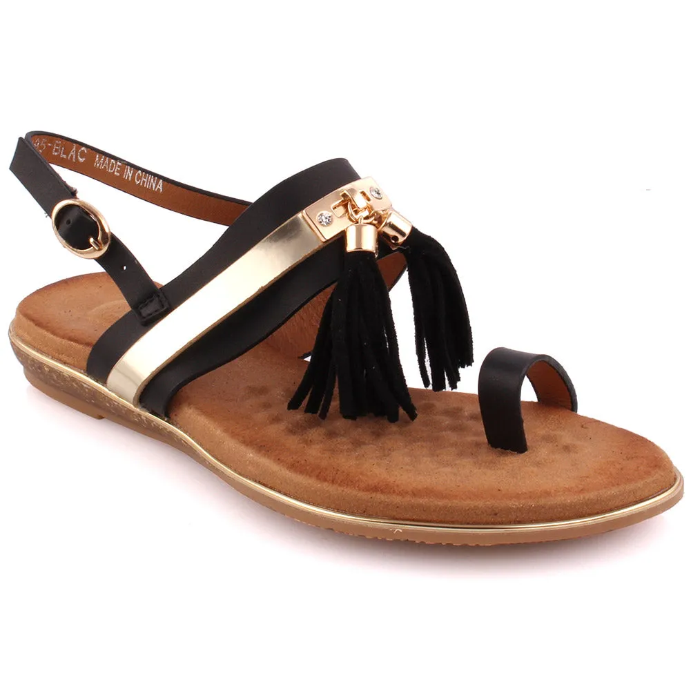 Women ‘Thea’ Tassel Accented Flat Sandals