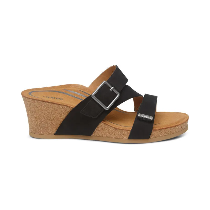 WOMEN'S AETREX KIMMY ARCH SUPPORT WEDGE | BLACK