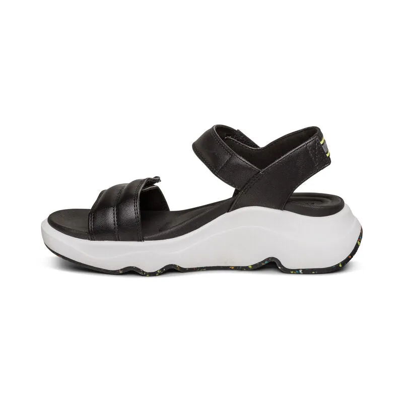 WOMEN'S AETREX WHIT SPORT SANDAL | BLACK