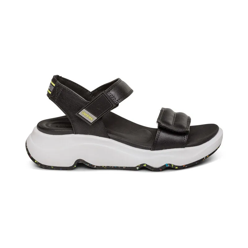 WOMEN'S AETREX WHIT SPORT SANDAL | BLACK